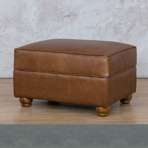 Salisbury Leather Ottoman Leather Gallery Flux Blue WAREHOUSE COLLECTION - PINETOWN OR NORTHRIDING Full Foam
