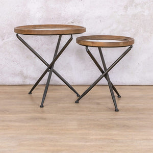 January Set of 2 Side Table Side Table Leather Gallery 