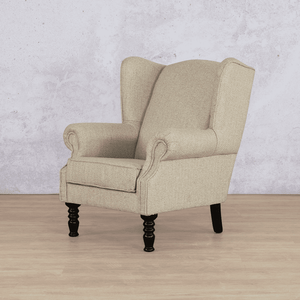 Jefferson Fabric Wingback Armchair Occasional Chair Leather Gallery Antique Linen 