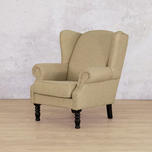 Jefferson Fabric Wingback Armchair Occasional Chair Leather Gallery Safari Bisque 