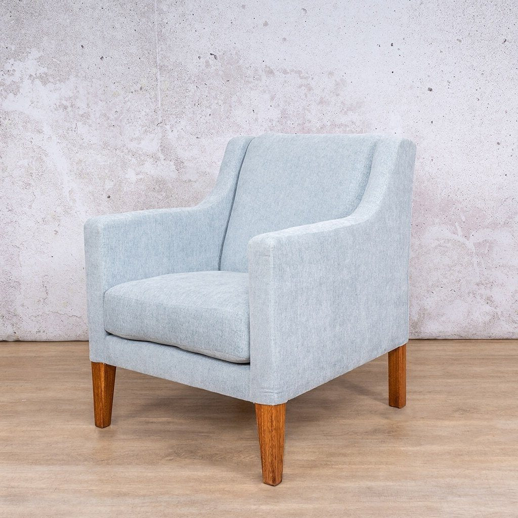 Julia Fabric Armchair - Hazey grey Fabric Armchair Leather Gallery Quail Shell 