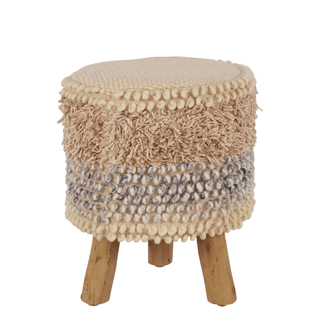 Juno Woven Stool Ottoman Leather Gallery 