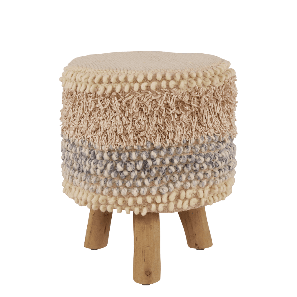 Juno Woven Stool Ottoman Leather Gallery 