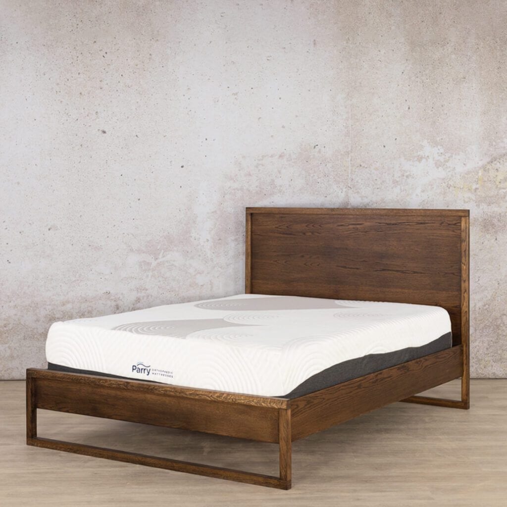 Roscoe Wood Bed Frame- Antique Dark Oak Bedroom Set Leather Gallery ANTIQUE DARK OAK Queen XL Bedroom Set | 152cm 