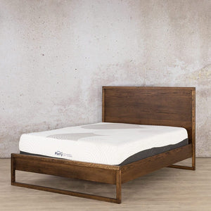 Roscoe Wood Bed Frame- Antique Dark Oak Bedroom Set Leather Gallery 