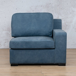 Arizona Leather 1 Seater Left Arm Leather Gallery Flux Blue WAREHOUSE COLLECTION - PINETOWN OR NORTHRIDING Full Foam