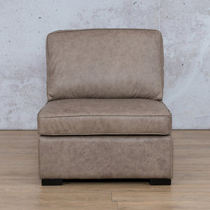 Arizona Leather Armless Chair Leather Gallery Bedlam Taupe WAREHOUSE COLLECTION - PINETOWN OR NORTHRIDING Feathers & Foam