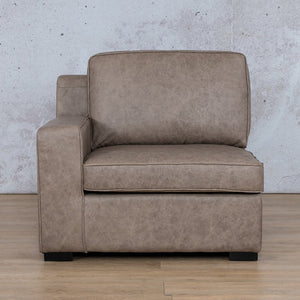 Arizona Leather 1 Seater Right Arm Leather Gallery Bedlam Taupe WAREHOUSE COLLECTION - PINETOWN OR NORTHRIDING Full Foam