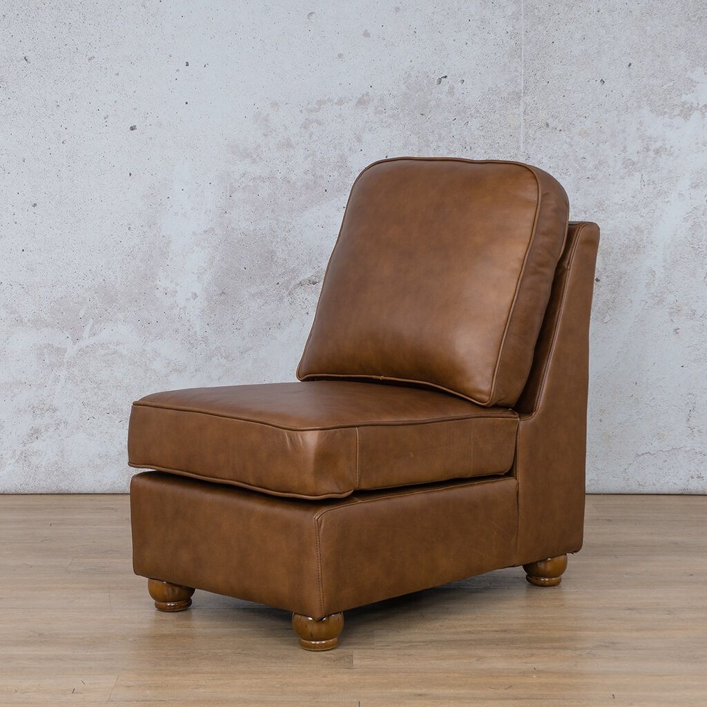 Salisbury Leather Armless Chair Leather Sofa Leather Gallery Czar Pecan-S WAREHOUSE COLLECTION - PINETOWN OR NORTHRIDING Full Foam