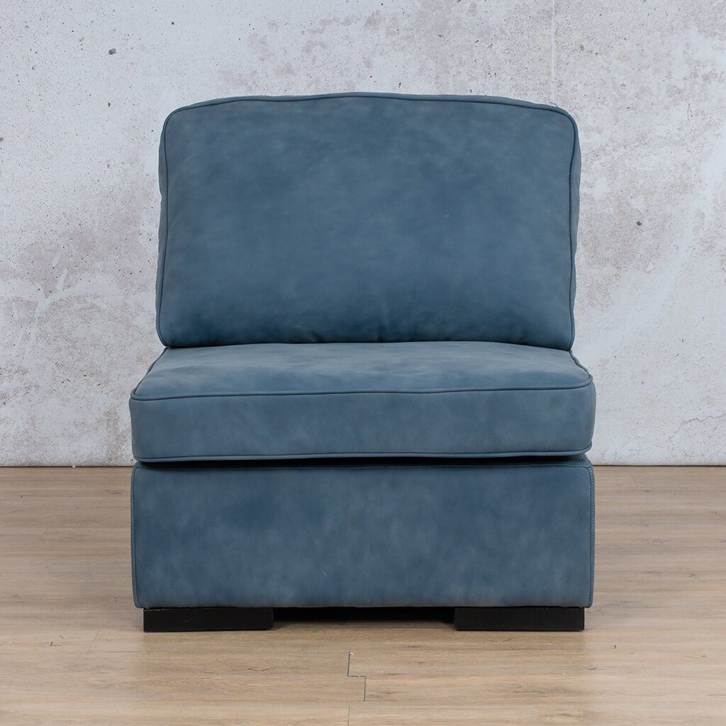 Arizona Leather Armless Chair Leather Gallery Flux Blue WAREHOUSE COLLECTION - PINETOWN OR NORTHRIDING Feathers &amp; Foam