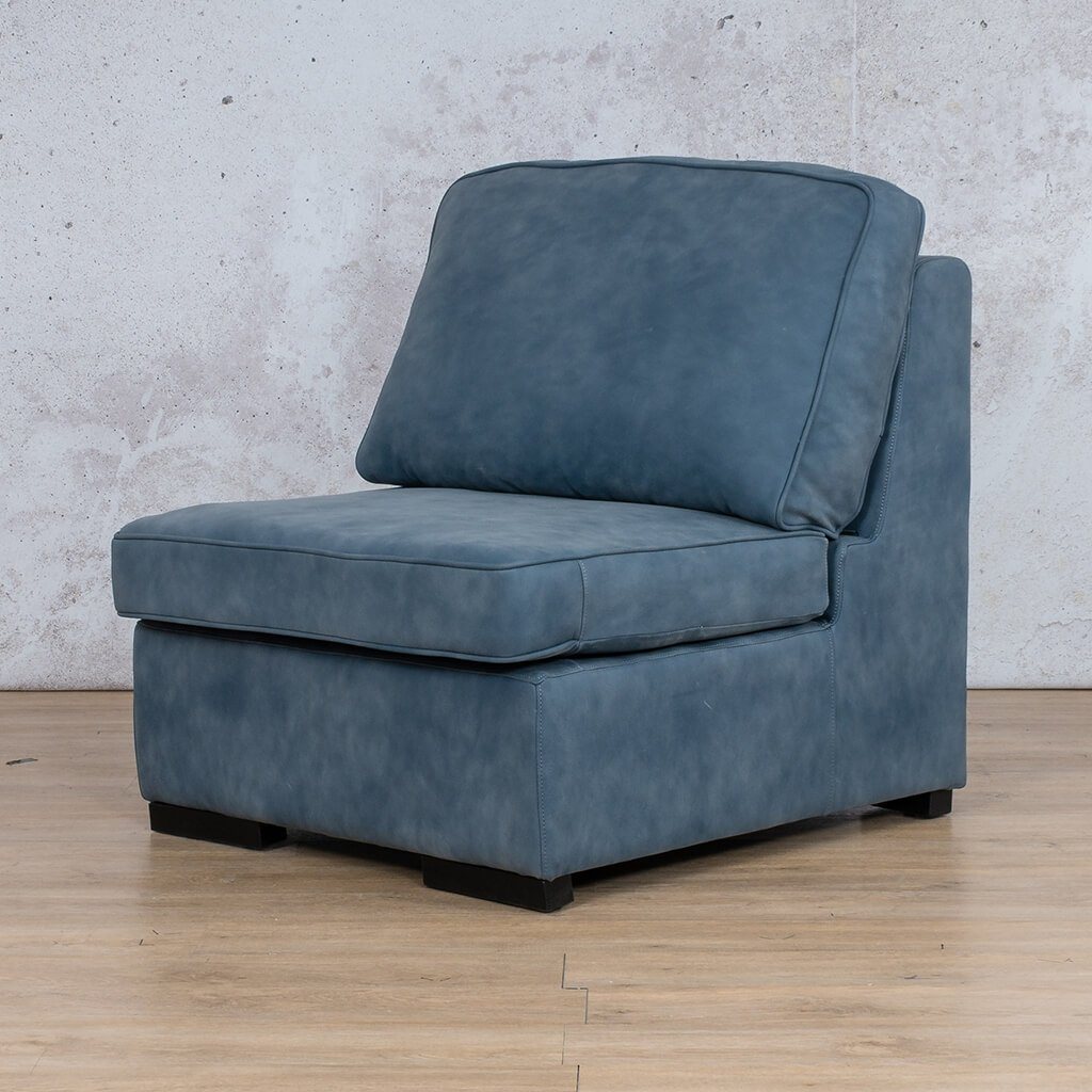 Arizona Leather Armless Chair Leather Gallery Flux Blue WAREHOUSE COLLECTION - PINETOWN OR NORTHRIDING Feathers & Foam