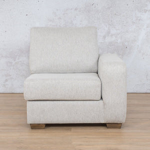 Stanford Fabric 1 Seater Left Arm Leather Gallery Pebble WAREHOUSE COLLECTION - PINETOWN OR NORTHRIDING Full Foam
