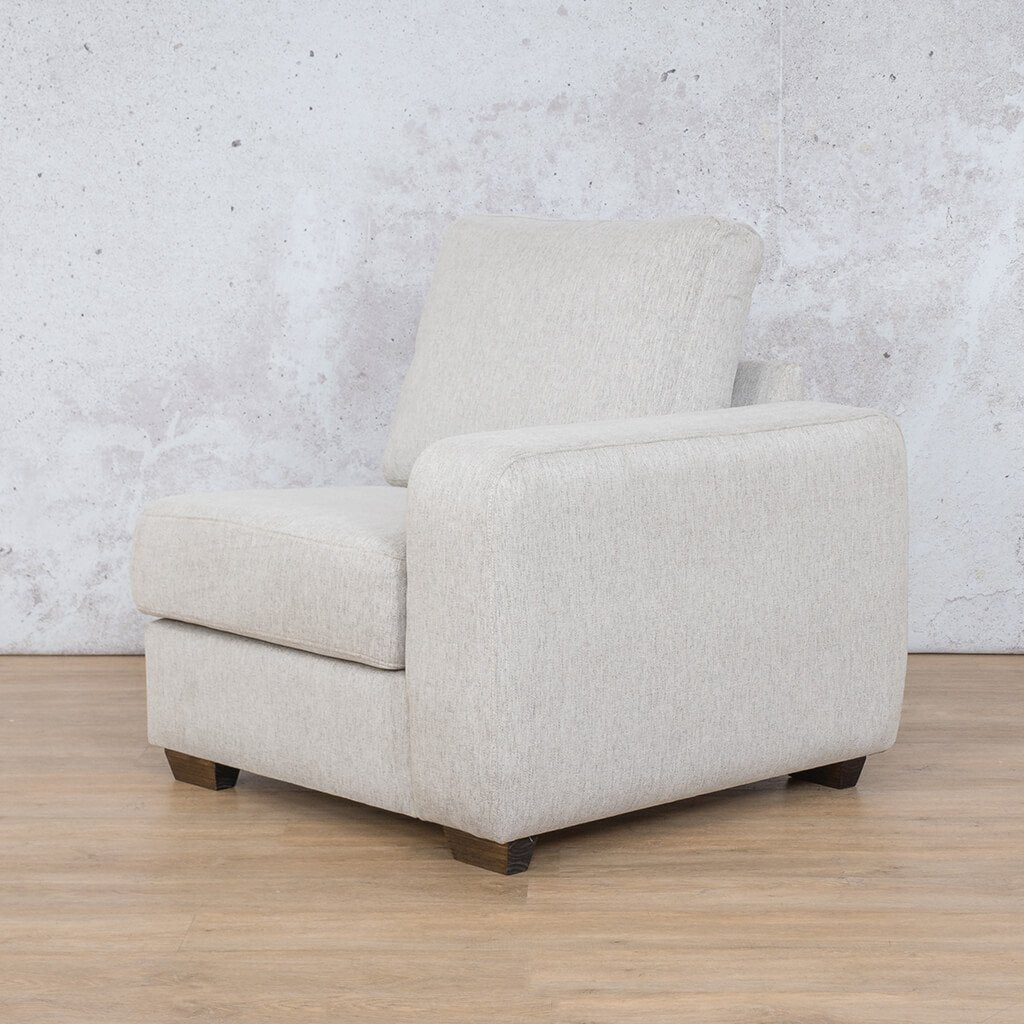 Stanford Fabric 1 Seater Left Arm Leather Gallery Pebble WAREHOUSE COLLECTION - PINETOWN OR NORTHRIDING Full Foam