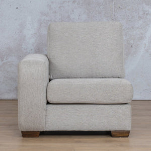 Stanford Fabric 1 Seater Right Arm Leather Gallery Pebble WAREHOUSE COLLECTION - PINETOWN OR NORTHRIDING Full Foam
