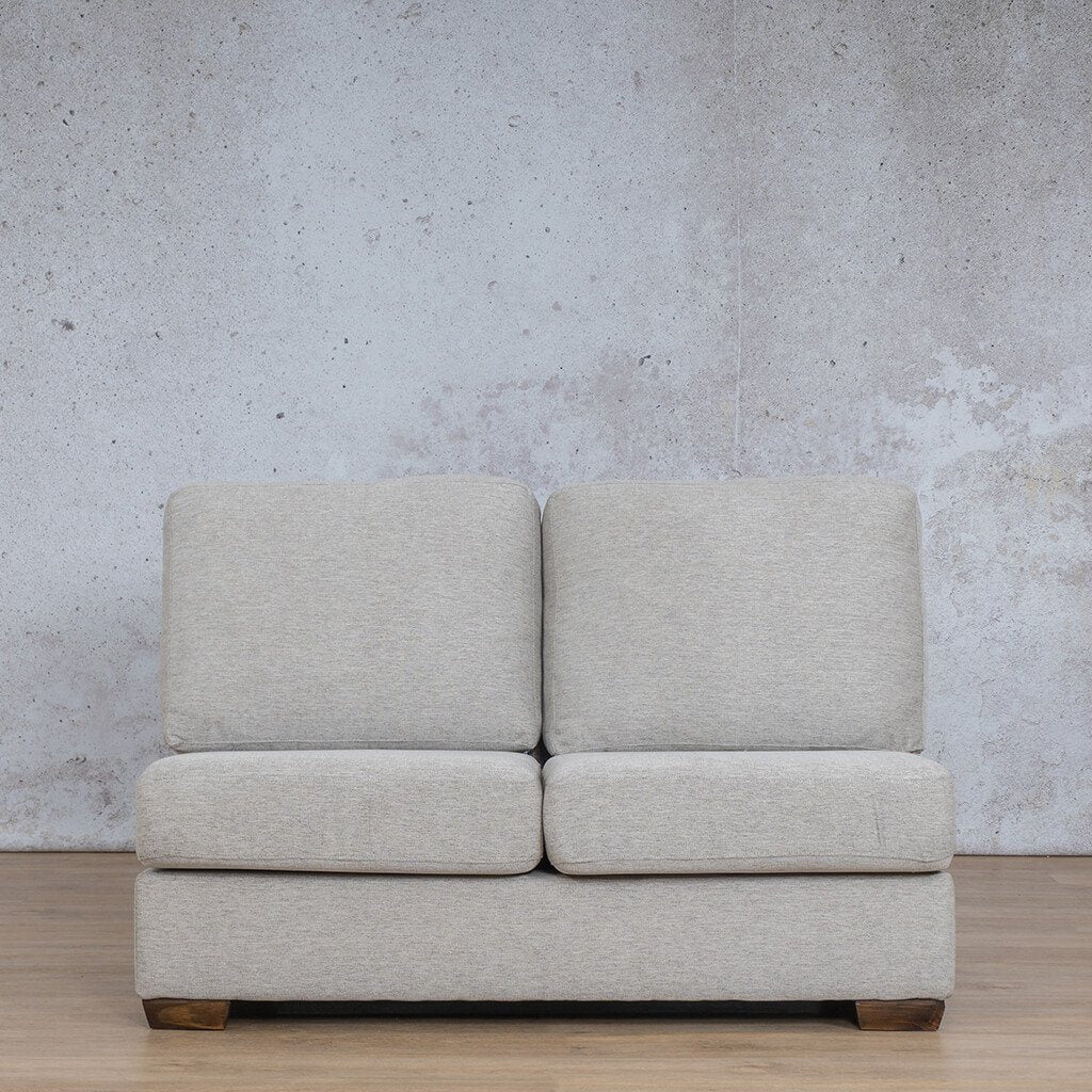 Stanford Fabric Armless 2 Seater Leather Gallery Pebble WAREHOUSE COLLECTION - PINETOWN OR NORTHRIDING Full Foam