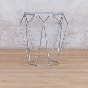 Mara Chrome Base + Glass Top - Side Table Side Table Leather Gallery 