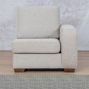 Stanford Fabric 1 Seater Left Arm Leather Gallery Mirage Grey WAREHOUSE COLLECTION - PINETOWN OR NORTHRIDING Full Foam