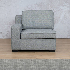 Arizona Fabric Couch | Single Seater Right Arm Fabric Sofa | Leather Gallery Mirage Grey Couch | Furniture Store