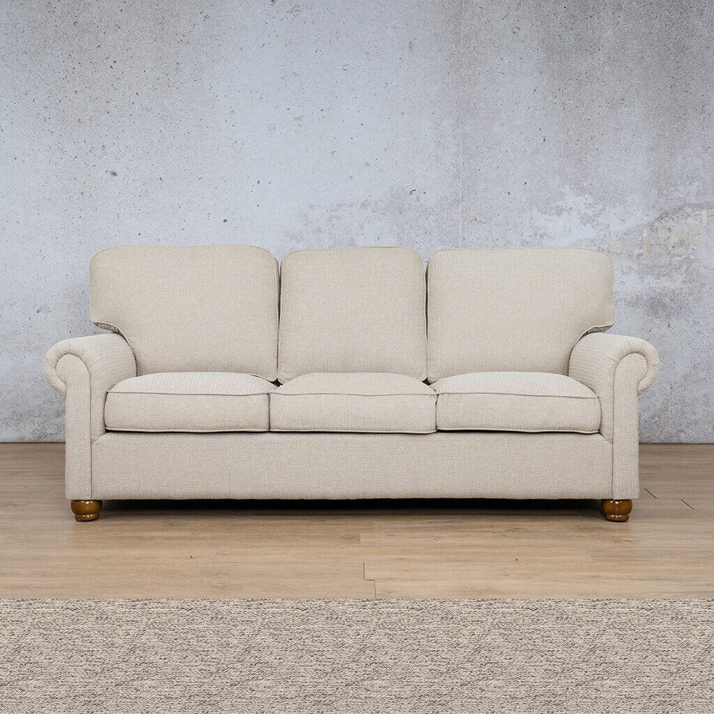 Salisbury Fabric 3 Seater Fabric Sofa Leather Gallery Pebble 