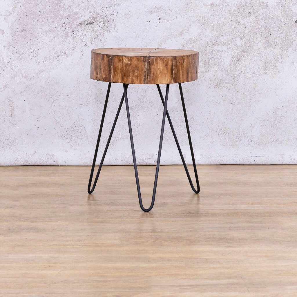 Rustic Wooden Side Table Side Table Leather Gallery 