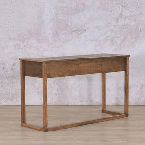 Roscoe Plain Beauty Bureau/Desk - Antique Natural Oak Vanity Tables Leather Gallery 