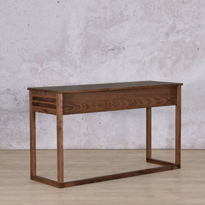 Roscoe Slatted Beauty Bureau/Desk - Antique Dark Oak Vanity Tables Leather Gallery 