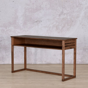 Roscoe Slatted Beauty Bureau/Desk - Antique Dark Oak Vanity Tables Leather Gallery 