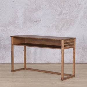 Roscoe Slatted Beauty Bureau/Desk - Antique Natural Oak Vanity Tables Leather Gallery 