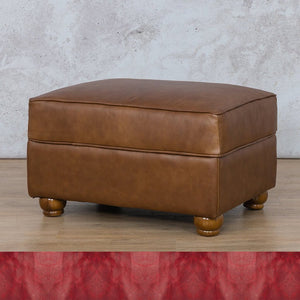 Salisbury Leather Ottoman Leather Gallery Royal Ruby WAREHOUSE COLLECTION - PINETOWN OR NORTHRIDING Full Foam