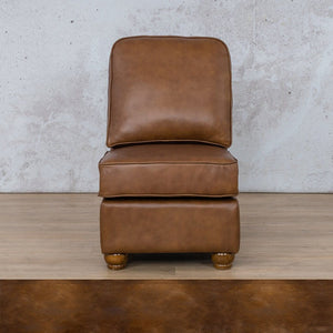 Salisbury Leather Armless Chair Leather Sofa Leather Gallery Royal Walnut WAREHOUSE COLLECTION - PINETOWN OR NORTHRIDING Full Foam