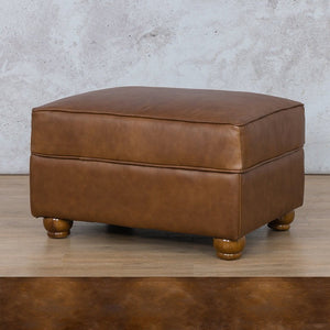 Salisbury Leather Ottoman Leather Gallery Royal Walnut WAREHOUSE COLLECTION - PINETOWN OR NORTHRIDING Full Foam