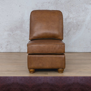 Salisbury Leather Armless Chair Leather Sofa Leather Gallery Royal Coffee WAREHOUSE COLLECTION - PINETOWN OR NORTHRIDING Full Foam