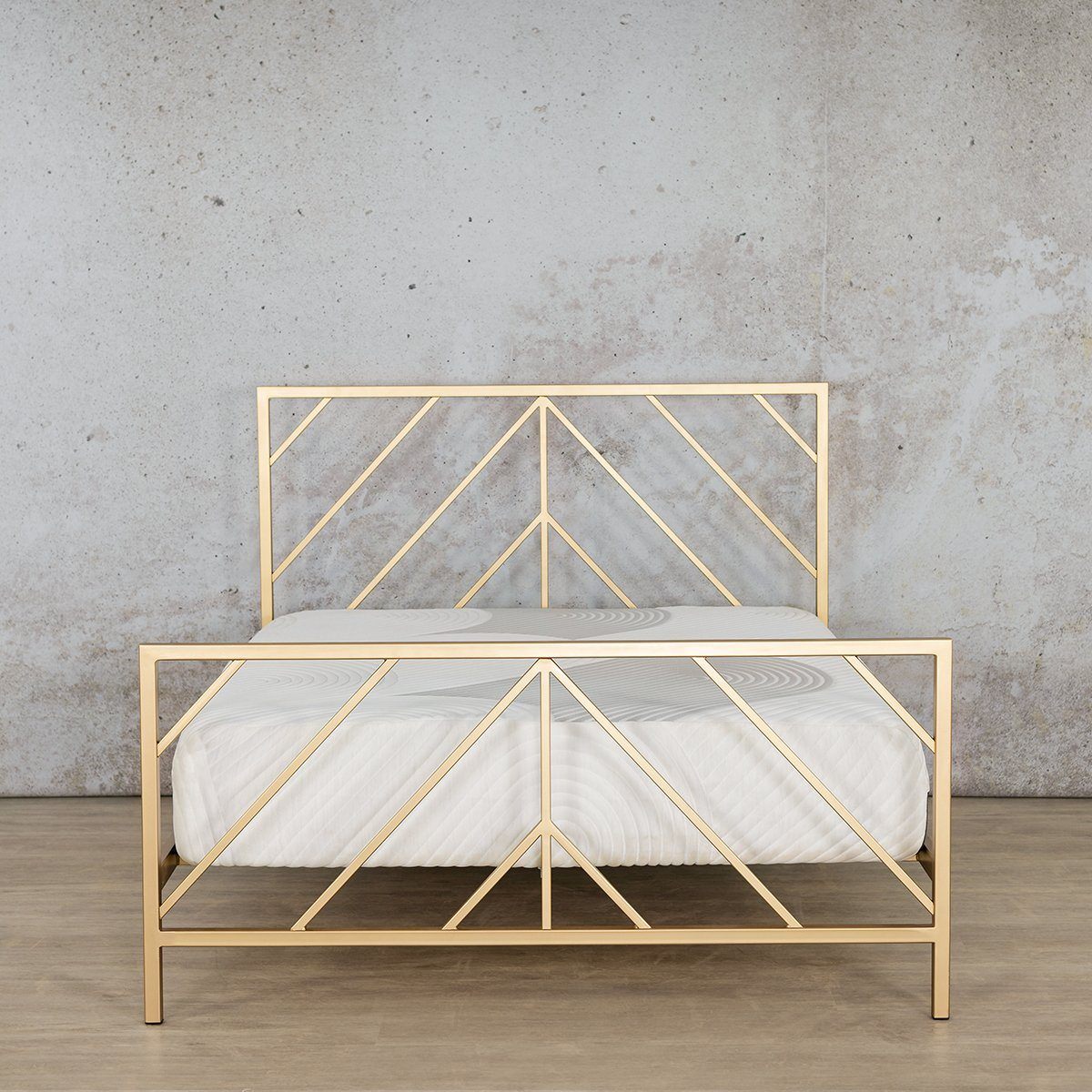 Sophia Bed Frame Bedroom Set Leather Gallery Dark Oak - Gold Single Bed Frame | 92cm 