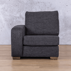 Stanford Fabric 1 Seater Right Arm Leather Gallery Volcanic Charcoal WAREHOUSE COLLECTION - PINETOWN OR NORTHRIDING Full Foam