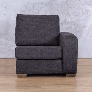 Stanford Fabric 1 Seater Left Arm Leather Gallery Volcanic Charcoal WAREHOUSE COLLECTION - PINETOWN OR NORTHRIDING Full Foam
