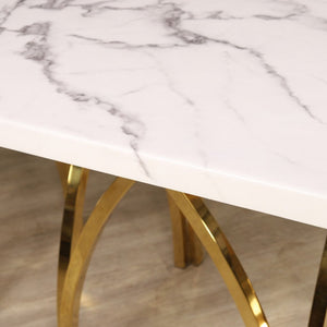 Sierra Marble Look Top Dining Table - 2.2M / 8 Seater Dining Table Leather Gallery 