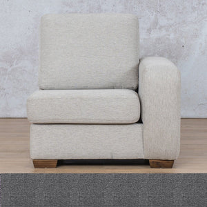 Stanford Fabric 1 Seater Left Arm Leather Gallery Silver Charm WAREHOUSE COLLECTION - PINETOWN OR NORTHRIDING Full Foam