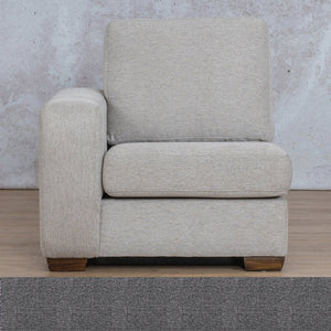 Stanford Fabric 1 Seater Right Arm Leather Gallery Silver Charm WAREHOUSE COLLECTION - PINETOWN OR NORTHRIDING Full Foam