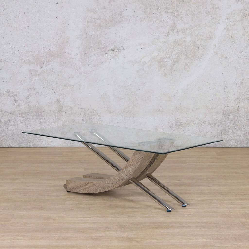 Tropez Grey Oak Glass Coffee Table Coffee Table Leather Gallery 