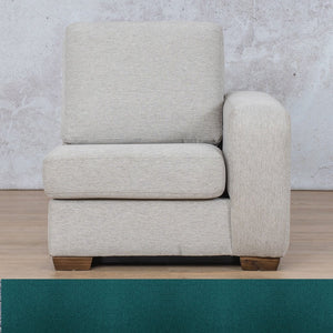 Stanford Fabric 1 Seater Left Arm Leather Gallery Turquoise WAREHOUSE COLLECTION - PINETOWN OR NORTHRIDING Full Foam