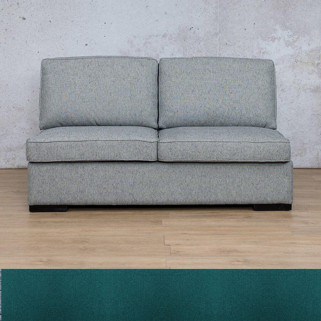 Arizona Fabric Armless 2 Seater Fabric Sofa Leather Gallery Turquoise WAREHOUSE COLLECTION - PINETOWN OR NORTHRIDING Full Foam