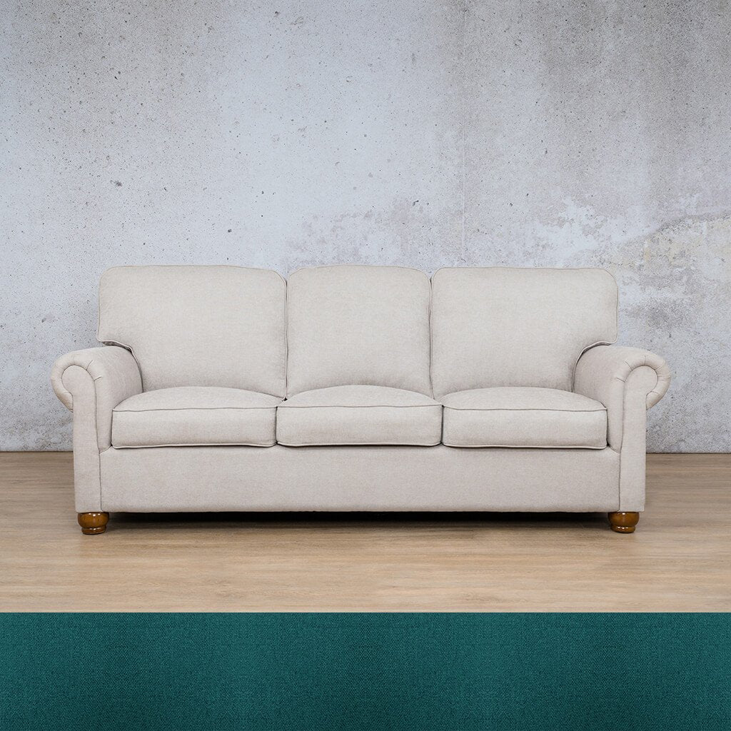 Salisbury Fabric 3 Seater Fabric Sofa Leather Gallery Turquoise 