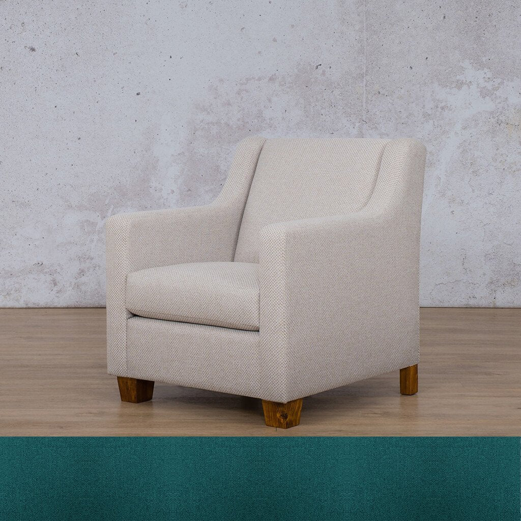 Turquoise Fabric Sample of the Piper Occasional Chair | Fabric Armchair | Occasional Chairs For Sale at Leather Gallery | Occasional Chairs South Africa | Tub Chairs For Sale