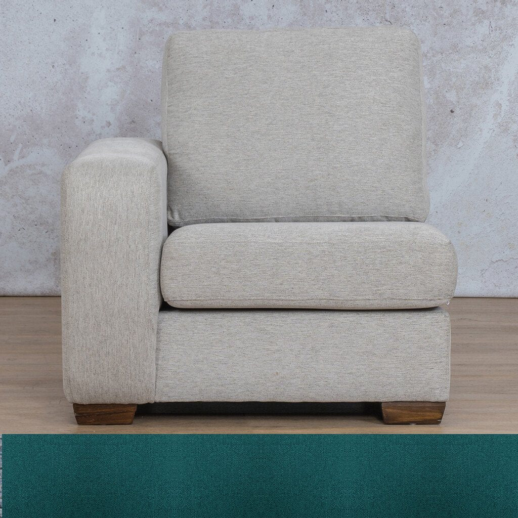 Stanford Fabric 1 Seater Right Arm Leather Gallery Turquoise WAREHOUSE COLLECTION - PINETOWN OR NORTHRIDING Full Foam