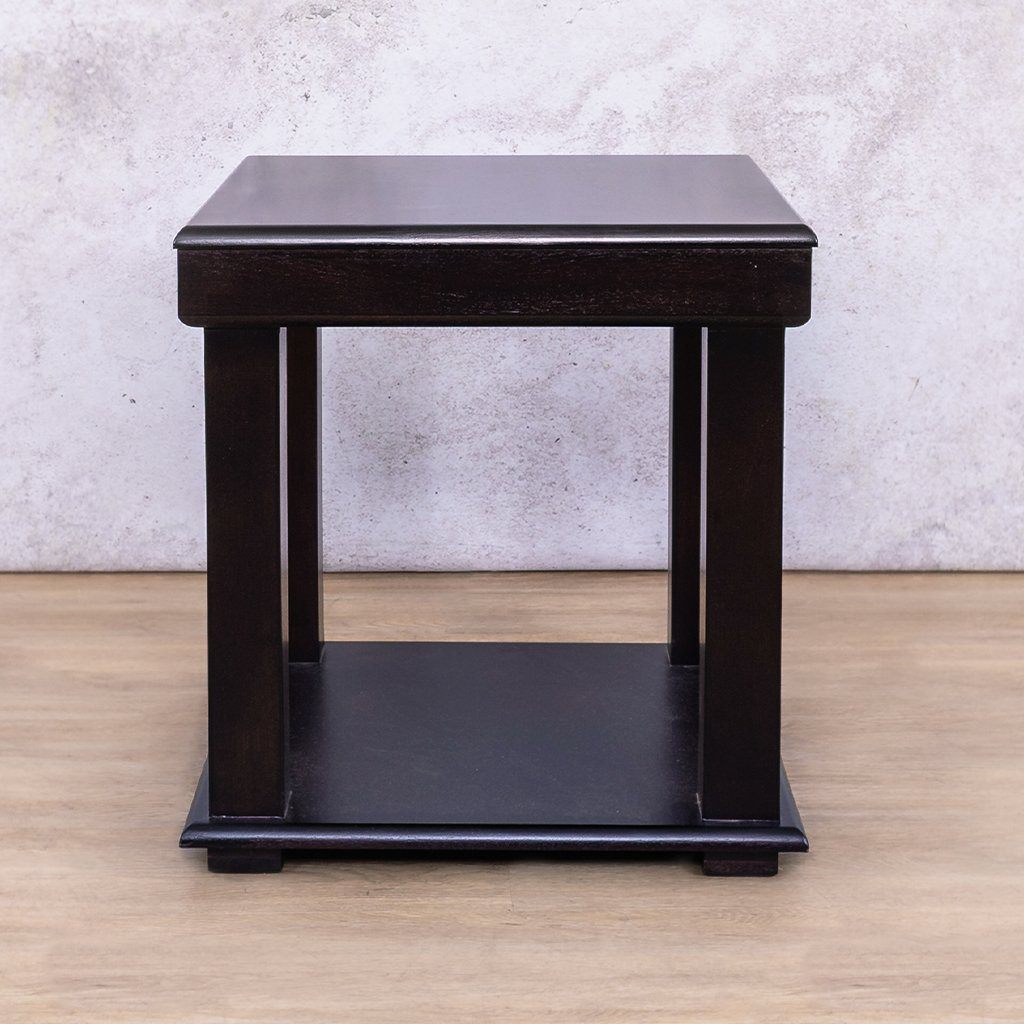 Urban Dark Mahogany Side Table Side Table Leather Gallery 