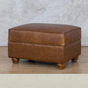 Salisbury Leather Ottoman Leather Gallery Urban White WAREHOUSE COLLECTION - PINETOWN OR NORTHRIDING Full Foam