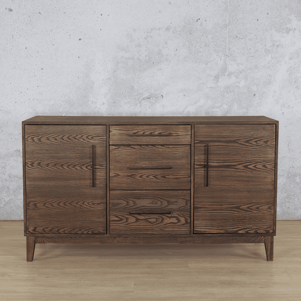 Willow Sideboard - Antique Dark Oak Side Board Leather Gallery 