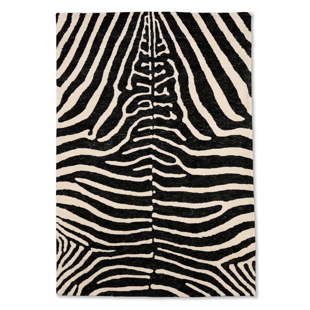Zebra Ivory Black Rug Carpets Leather Gallery 