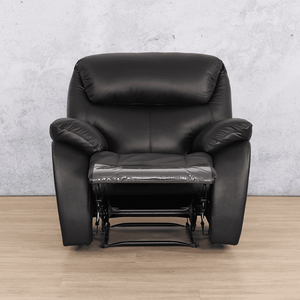 The Cairo single recliner chair is a timeless piece, featuring rich leather upholstery and a classic design that complements any décor.