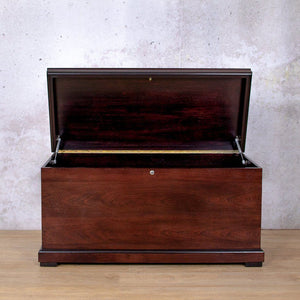 Front view of the Urban Kist - Dark Mahogany Kist Leather Gallery | wooden kist
